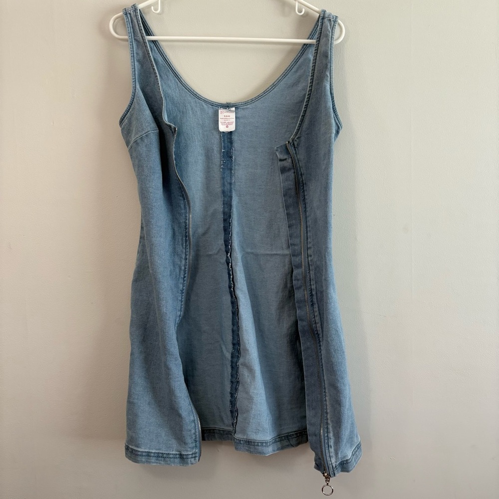 No Boundaries Zip-Up Denim Mini Dress - Size Small - Picture 3 of 6